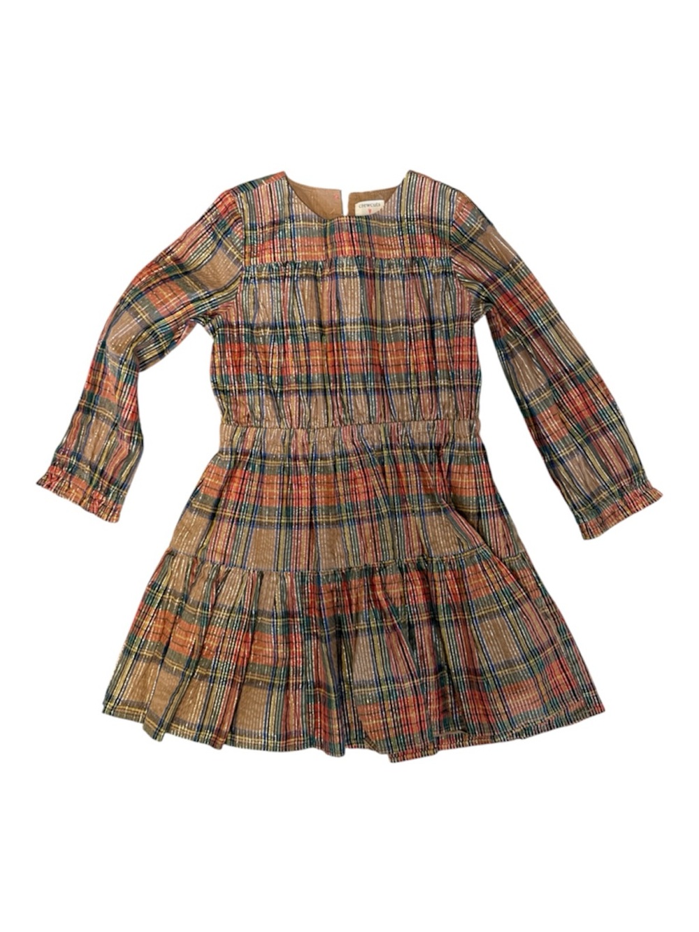 Crewcuts Multicolor Plaid Tiered Long-Sleeve Dress